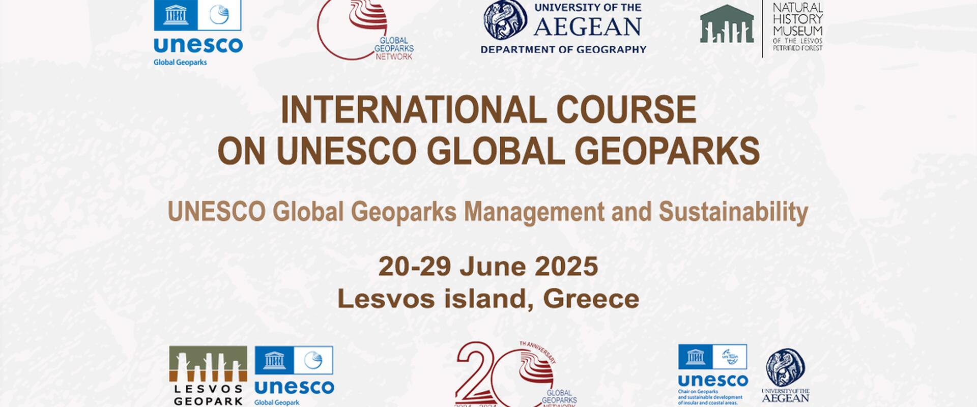 INTERNATIONAL COURSE ON UNESCO GLOBAL GEOPARKS